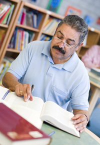 diligent studious man